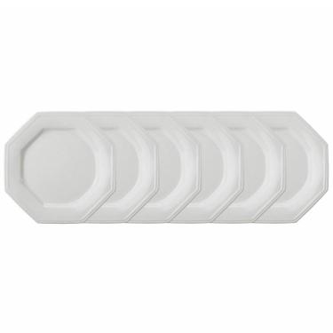 Imagem de Conjunto com 6 Pratos Rasos Schmidt Prisma em Porcelana 28 cm - Branco