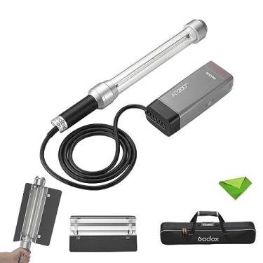 Imagem de Godox AD-S200 Stick Flash Head para AD200 AD200Pro, 200Ws Speedlight Head CCT 5800K + 200K, design de tubo de luz 360°, monolight com barndoor para moda, casamento, fotografia externa/interna