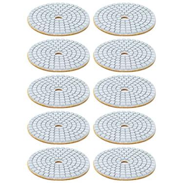 Imagem de 10 Pçs 3in Almofada de Polimento Molhado Macio Disco de Moagem Molhada Polimento para Granito Pedra Concreto Mármore (Disco de moagem de água com fundo branco de 3 polegadas (150)