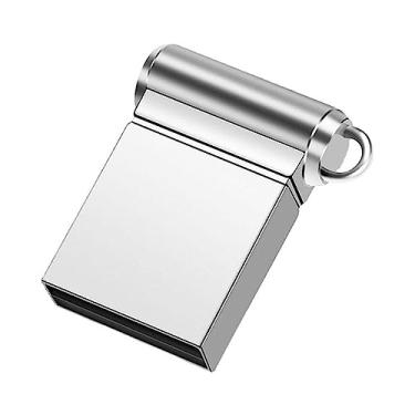 Imagem de Novo mini pen drive USB portátil unidade de metal 64 GB cartão de memória empresarial livre corrente prata dispositivos de armazenamento U disco chave pendrive