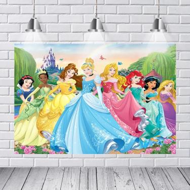 Imagem de Disney princesa neve branca elsa cinderela meninas aniversário fotografia fundos festa decorações
