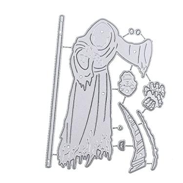 Imagem de Estêncil de matrizes de corte de metal de Halloween álbum de recortes faça você mesmo modelo de cartão de papel molde em relevo decoração de artesanato moldes de corte de metal para fazer cartões