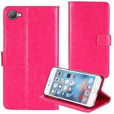 Imagem de TienJueShi Capa protetora de couro flip estilo livro rosa capa protetora TPU silicone Etui carteira para HTC Desire 12 5,5 polegadas