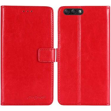 Imagem de TienJueShi Capa protetora de couro flip retrô premium para livros Red Book Stand Capa carteira Etui para Asus Zenfone 4 ze554kl 5,5 polegadas