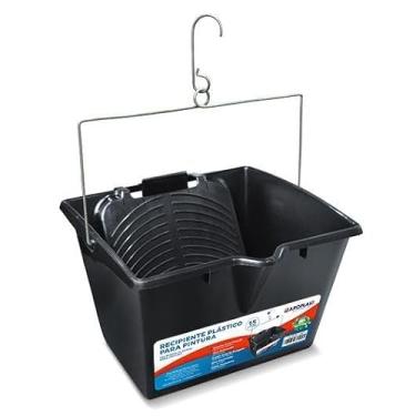 Imagem de Balde Caçamba Para Pintura 15l Recipiente Plástico Preto