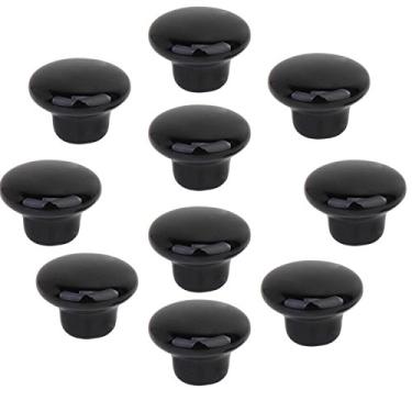 Imagem de 10 peças 33 mm azul redondo armário de cozinha armário gaveta escaninho armário porta puxadores puxadores (preto)
