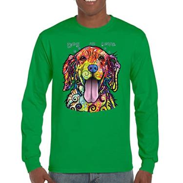 Imagem de Camiseta de manga comprida Dean Russo Labrador Retriever Love Pet Dog is Love, Verde, 3G
