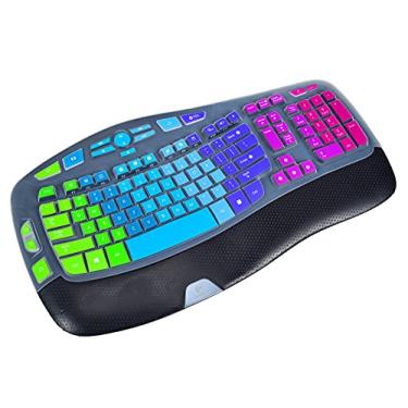 Imagem de Capa de teclado de silicone para teclado Logitech K350 MK550 MK570 sem fio, Logitech K350 MK550, acessórios de proteção de pele, arco-íris