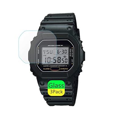 Imagem de Aemus Protetor de tela compatível com Casio DW-5600 (pacote com 3) Película de vidro temperado 9H compatível com relógio esportivo masculino G-Shock DW5600