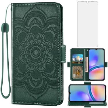 Imagem de Asuwish Capa de telefone para Samsung Galaxy A05s/A05 capa carteira com protetor de tela de vidro temperado e suporte de couro flip para cartão de crédito suporte fólio acessórios para celular Ao5s