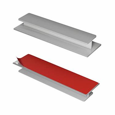 Imagem de Maçaneta autoadesiva HRX com borda para porta – fácil de instalar, fácil de instalar, descasque e cole em vidro, madeira, metal, plástico – Maçaneta de portas deslizantes para frentes de cozinha, gavetas e painéis de cômoda – 2 unidades