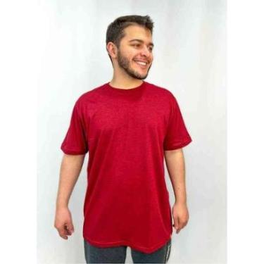 Imagem de Camiseta Masculina Adulto Cia da Malha 100% Algodão Bordô Cor:Bordô;Tamanho:M-Masculino