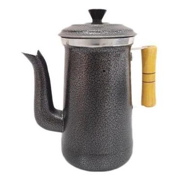 Imagem de Bule Para Coar Café De Alumínio Craqueado 1,0 Litro - Okayshop