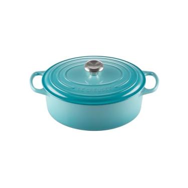 Imagem de Le Creuset Panela Oval 29 cm Ferro Fundido Esmaltado Signature Azul Caribe