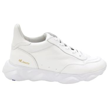 Imagem de Sapatênis Couro Masculino Rafarillo Beats Alth - 7 cm + alto Cor:Branco;Tamanho:44