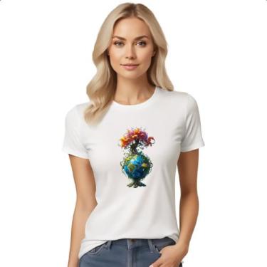 Imagem de Camiseta Baby Look Arvore Da Vida Planeta Terra - Alearts