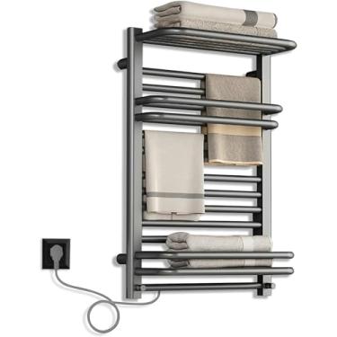 Imagem de Toalheiro radiador, toalheiro aquecedor de toalhas 490W para banheiro, toalheiro radiador com controle remoto e APP, toalheiro elétrico com temporizador e termostato aquecedor de fibra de carbono