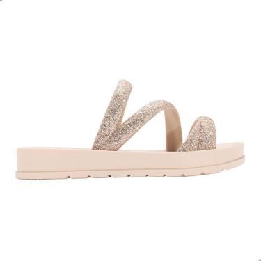 Imagem de Tamanco Zaxy Infantil Slide Glitter Nude Claro