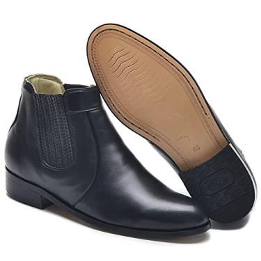 Imagem de Bota Social Masculina Couro Legítimo Sola De Couro 040-s Dt37 (43, Preto)