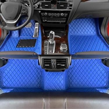 Imagem de GREATROAD Tapetes de carro de couro personalizados para BYD Song Plus 2020 produção para todas as condições climáticas, tapetes de cobertura total（AZUL）