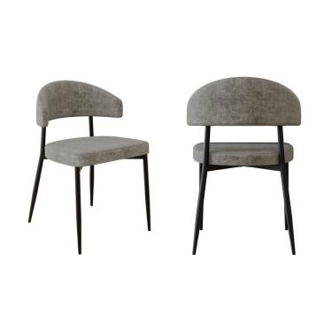 Imagem de Cadeira Bless Fixa com 4 Pés 55 X 52,5 X 77,5 Cm com 2 Unidades Marrom/Preto