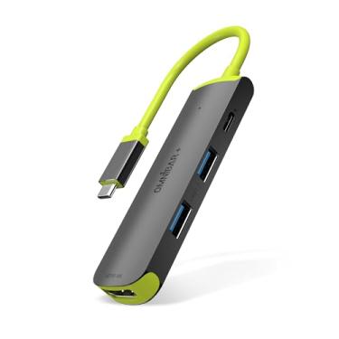 Imagem de Hub USB C Omibar, adaptador multiportas 4 em 1 com HDMI 4K, portas de carregamento PD de 100 W, 2 portas USB 3.0 de 5 Gbps para MacBook Pro, Air, iPad Pro, Chromebook e mais dispositivos tipo C.