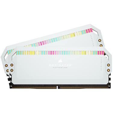 Imagem de CORSAIR DOMINATOR PLATINUM RGB DDR5 RAM 64GB (2x32GB) 5600MHz CL40 Memória de computador compatível com Intel XMP iCUE - branca (CMT64GX5M2B5600C40W)