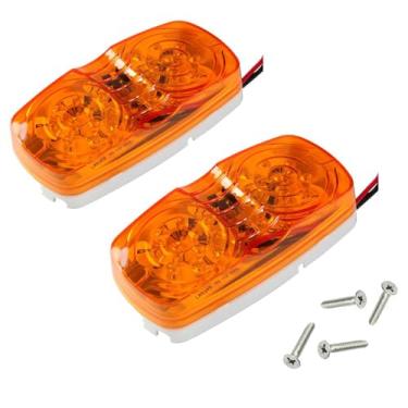 Imagem de Pacote com 2 unidades de 10 diodos Bullseye LED Marker Luzes de Superfície para Caminhões Trailer de Viagem