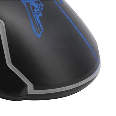 Imagem de Mouse Gamer Com Retroiluminação de LED RGB, Mouse para Jogos Dpi Ajustável de 6 Velocidades, Mouse Plug and Play, 8 Teclas, Design Ergonômico, Descanso de Dedo Antiderrapante e Botão Lateral Azul UV (macro de hardware m762 azul)