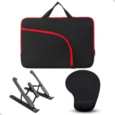 Imagem de Bolsa Para Faculdade Notebook Suporte Ergonômico Mouse Pad (Vermelho, 15,1")
