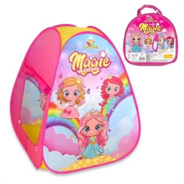 Imagem de Barraca Infantil Retrátil Dobrável Crianças Tenda Toca Azul Verde Rosa Menino Menina (Rosa)