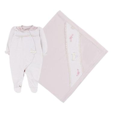 Imagem de Kit Saída Maternidade Luxo Bebê Menina Bordado Paraiso 16155-Feminino