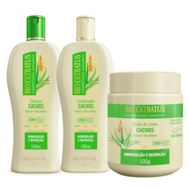 Imagem de Shampoo Condicionador Máscara Cachos Bio Extratus 500ml