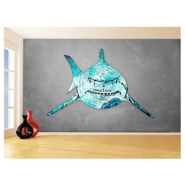 Imagem de Papel De Parede Animais Pop Art Tubarão Cores 3,5M Pxa561 - Você Decor