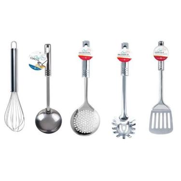 Imagem de Conjunto Kit Utensílios De Cozinha Em Aço Inox Com 5 Peças - Art House