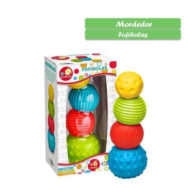 Imagem de Mordedor Fofibolas Empilhar Bolas Coloridas Educativo - Pais & Filhos
