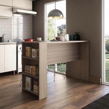 Imagem de Bancada Mesa Gourmet Nodo 1,50cm x 97cm com 3 Prateleiras Suprema Luci