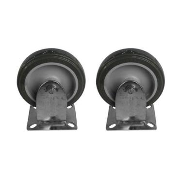 Imagem de Kit 2 Rodinhas Cinza 5 Pol BP Sem freio com Placa Fixa - Schioppa