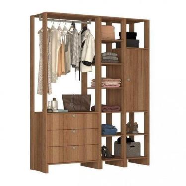 Imagem de Guarda-Roupa Closet com 1 Cabideiro 3 Gavetas 1 Porta com 2 Prateleira
