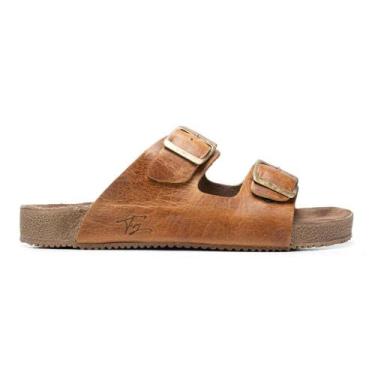Imagem de Sandália Masculina Feminina Papete Flatform Couro Fivela - Franca Grif