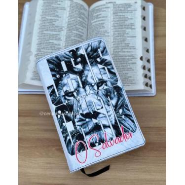 Imagem de Biblia Leão Jesus Cristo com harpa ARC e índice