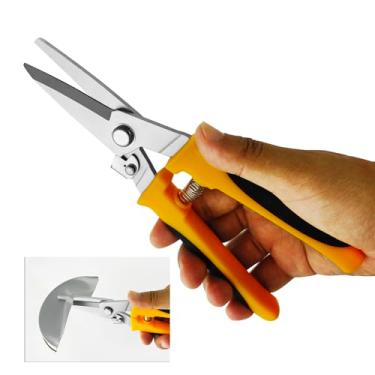 Imagem de Cortadores de estanho de aviação de 20 cm para cortar folhas de metal, tesouras resistentes com trava de segurança, cortes de metal, fios, papelão, galhos, metal leve, laços de plástico com zíper,
