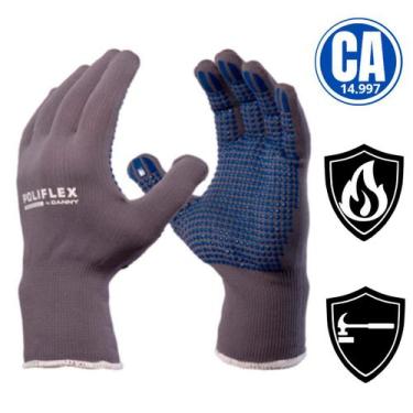 Imagem de Luva Proteção Epi Tricotada Antiderrapante Ca Segurança Obra Antiestét