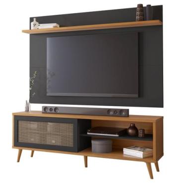 Imagem de Rack NT 1175 com Painel NT 1190 Preto com Freijó - Notável