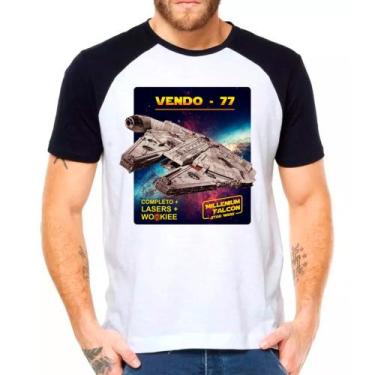 Imagem de Camiseta Masculina Raglan Branca Star Wars Nave 31 - DESIGN CAMISETAS,