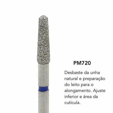 Imagem de Broca diamantada brilho pm720-n cônica ponta lápis manicure - METALÚRG