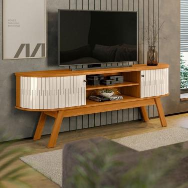 Imagem de Rack para TV Até 75 Polegadas Valencia 2 Portas Cinamomo/Off White - Madetec