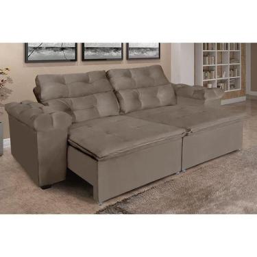 Imagem de  Sofá Grécia 2,00 metros Retrátil e Reclinável Veludo  Sofá na Web, Ca