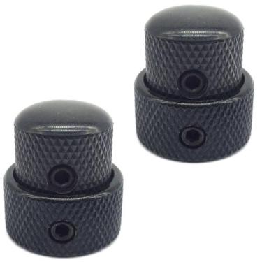 Imagem de KIT 2 Knob duplo Metal concentrico medio PRETO DOLPHIN