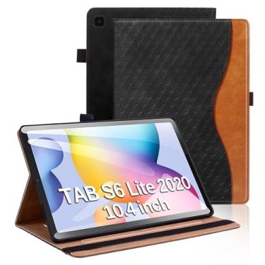 Imagem de Varohix Capa para Samsung Galaxy Tab S6 Lite 2024/2022/2020 10,4 polegadas, capa de couro PU (SM-P620/P625/P613/P619/P615/P610) multi-ângulo Galaxy Tab S6 Lite, preta